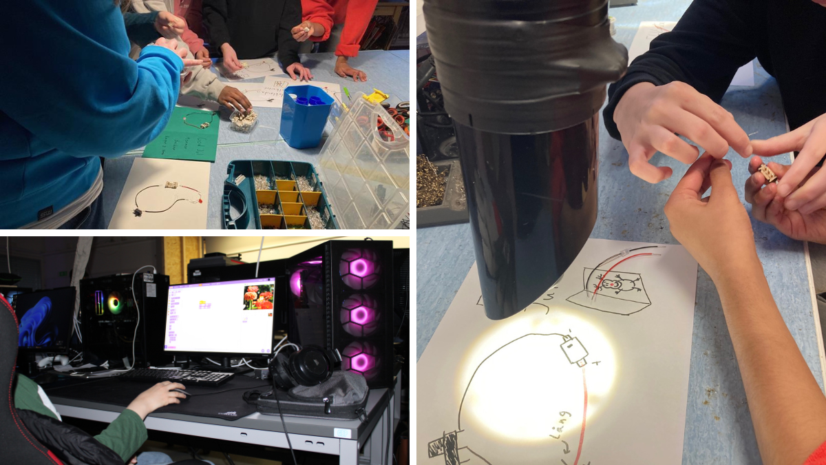 Eleverna fick bland annat prova en teknikuppgift på Komtek och testa programmering.