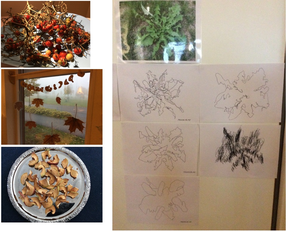Olika bilder på saker som barnen tillverkat
