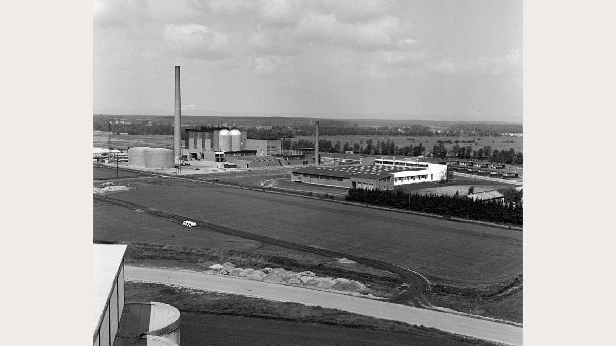 Industriområde Aspholmen, 1964. Bild Unvér, Järnvägsmuseet.