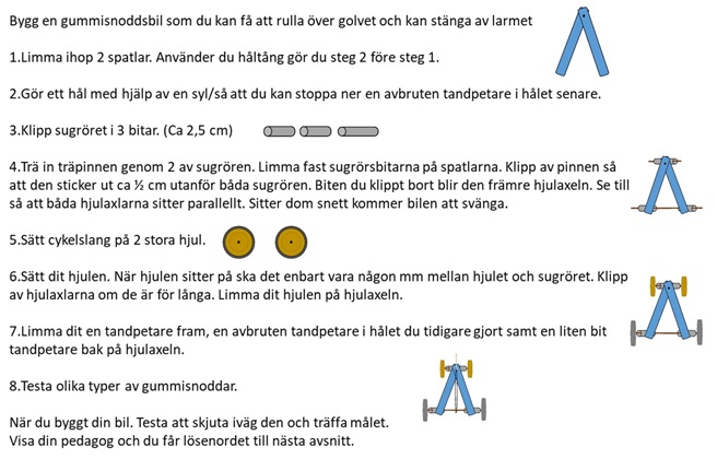 instruktion bygg en gummisnoddsbil