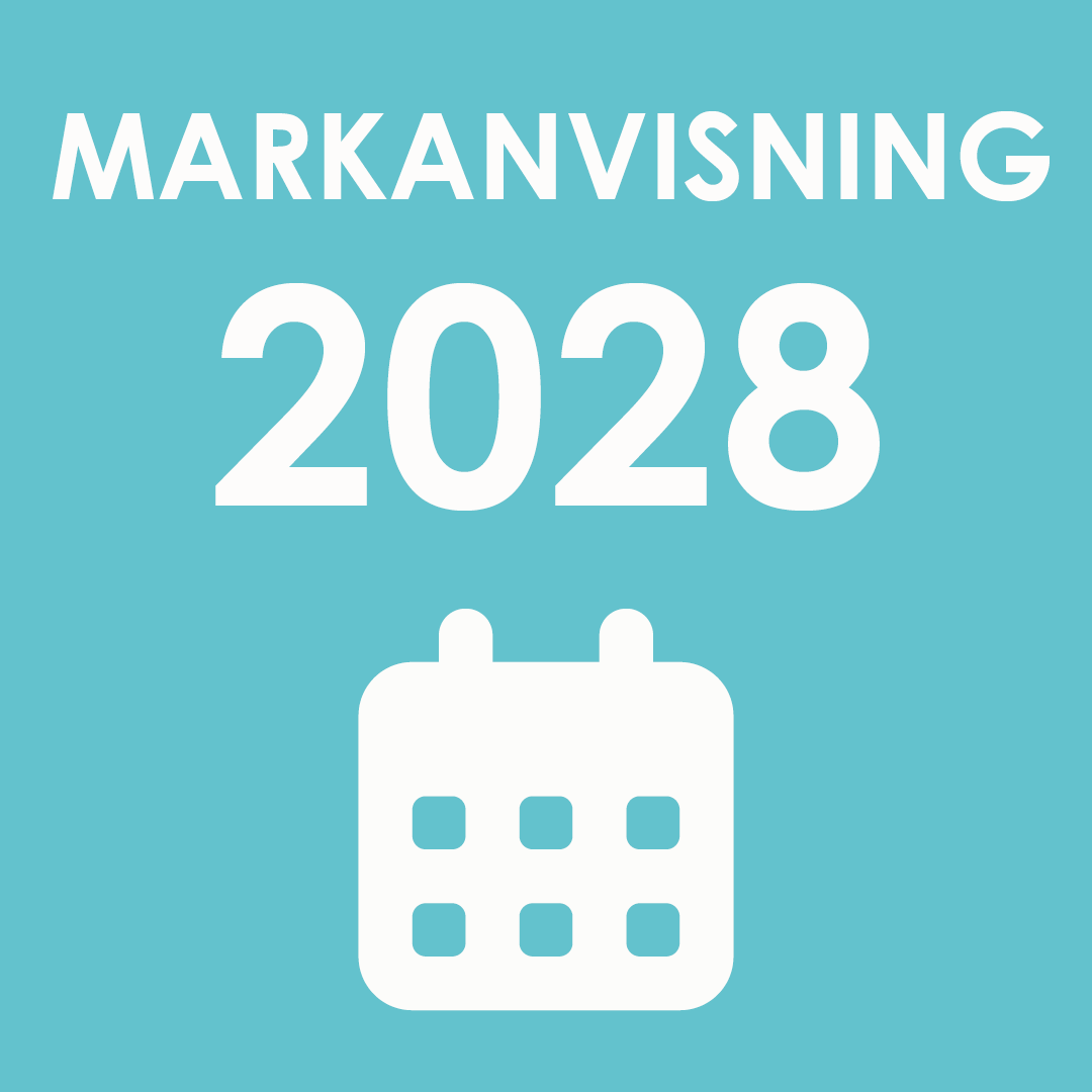 Illustration med texten "Markanvisning 2028" och en ikon för en kalender.