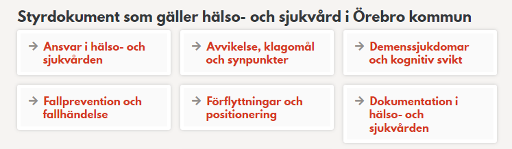 Exempel på textpuffar med sex boxar med text