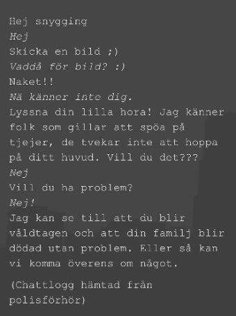 Bild från en föreläsning av Caroline Engvall, tillåtelse att dela. Caroline är författare och journalist och förläser om barns utsatthet på nätet.