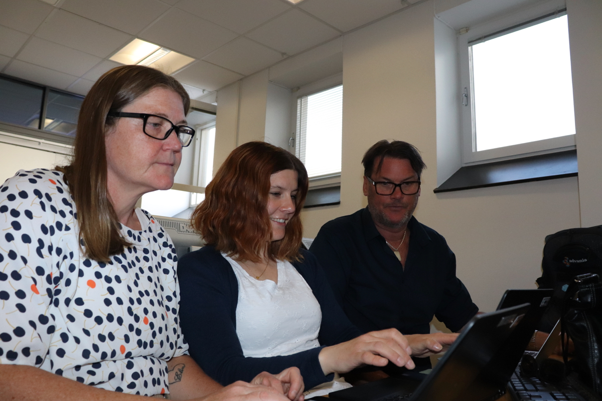 Tre pedagoger från Sveaskolan: Berit Hellström, Emma Björkvall och Micael Edberg.