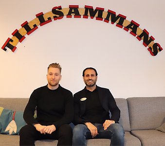 August Ernst, fritidspedagog, och Ferid DeBasso, biträdande rektor, Hagaskolan.